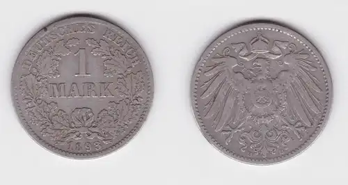 1 Reichsmark Silber Münze 1893 D ss (155019)