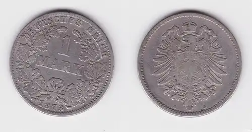 1 Mark Silber Münze Deutschland Kaiserreich 1873 A Jäger Nr.9 (152076)
