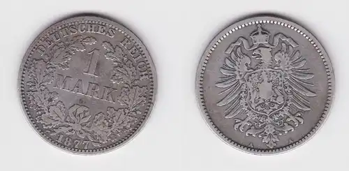 1 Mark Silber Münze Deutschland Kaiserreich 1877 A Jäger Nr.9 (153783)
