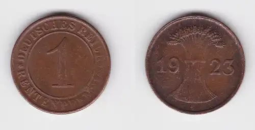 1 Rentenpfennig Kupfer Münze Deutsches Reich 1923 F Jäger 306 ss+ (154159)