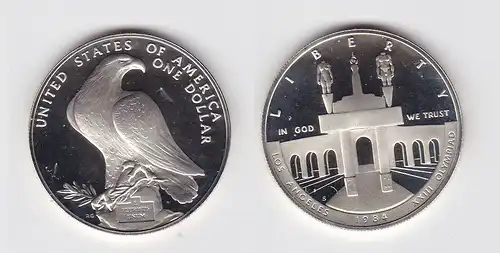 1 Dollar Silber Olympia 1984 in Los Angeles Stadion Weißkopfseeadler (131559)