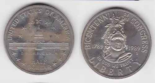 1/2 Dollar Münze USA 1989 200 Jahre Kongress (125143)