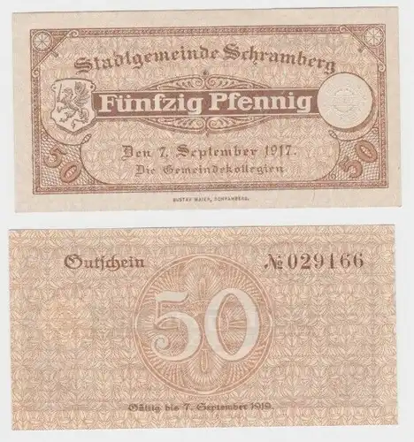 50 Pfennig Banknote Notgeld Stadt Schramberg 07.09.1917 (140014)