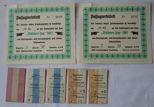 DDR Fahrkarten Personenzug Oldtimer-Zug Passagierbillett 1987 (125097)