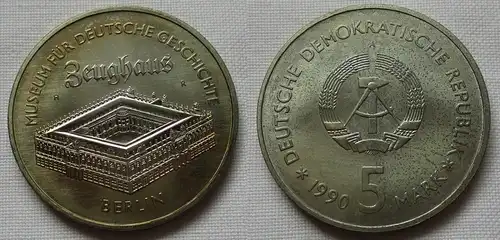 DDR Gedenk Münze 5 Mark Berlin Zeughaus 1990 Stempelglanz (101608)