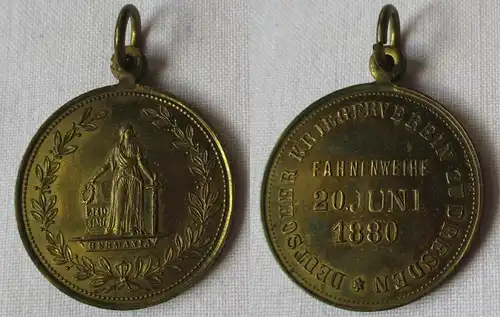 seltene Medaille Fahnenweihe Deutscher Krieger Verein zu Dresden 1880 (148374)