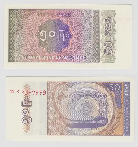 50 Pyas Banknote Myanmar bankfrisch UNC (138421)