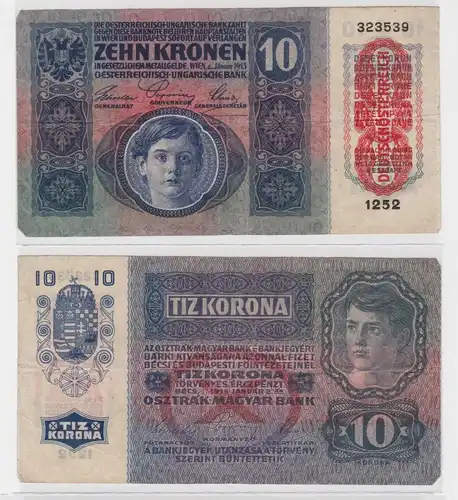 10 Kronen Banknote Österreichisch Ungarische Bank 2.1.1915 (138414)