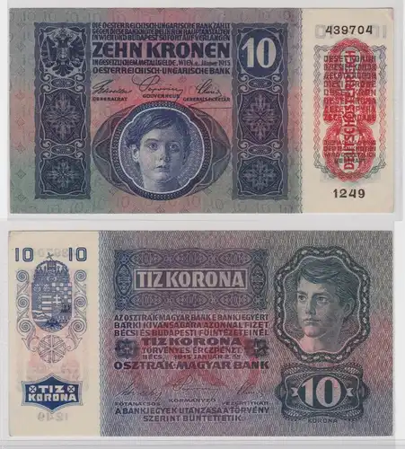 10 Kronen Banknote Österreichisch Ungarische Bank 2.1.1915 (138436)
