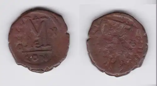 Bronze Münze Follis 565-578 n.Chr. Byzanz Justin II. Constantinopolis (126994)