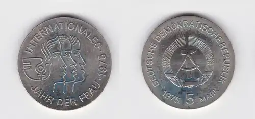 DDR Gedenk Münze 5 Mark Internationales Jahr der Frau 1975 Stempelglanz (137185)