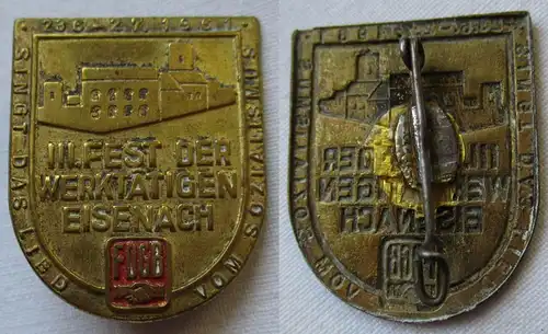 DDR Abzeichen FDGB III. Fest der Werktätigen Eisenach 23.6. - 2.7.1961 (136146)