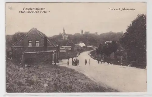 91773 Ak Gosslershausen Etablissement Schulz - Blick auf Jablonowo 1915