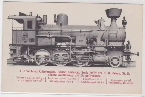 38168 AK K.k. öst. Staatsbahn Verbund Güterzuglok Bauart Gölsdorf Serie 60