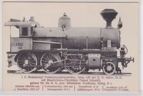 56407 AK K.k. öster. Staatsbahn Heissdampf Personenzuglokomotive Serie 128
