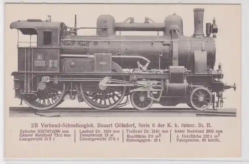 904021 AK K.k. öster. Staatsbahn Verbund-Schnellzuglok Bauart Gölsdorf Serie 6
