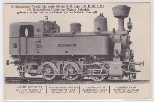 27959 AK K.k. österreichische Staatsbahn Heissdampf Tenderlok Serie 364