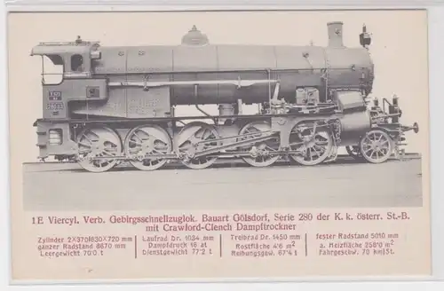 904925 AK K.k. österreichische Staatsbahn Verbund Gebirgsschnellzug