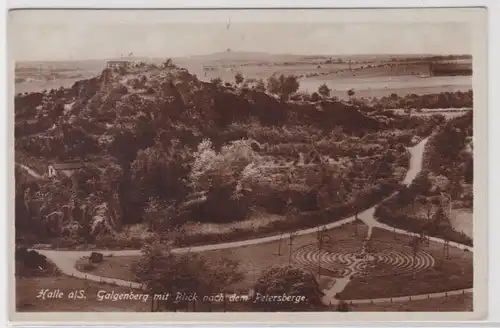 39828 AK Halle a. S. - Galgenberg mit Blick nach dem Petersberge 1931
