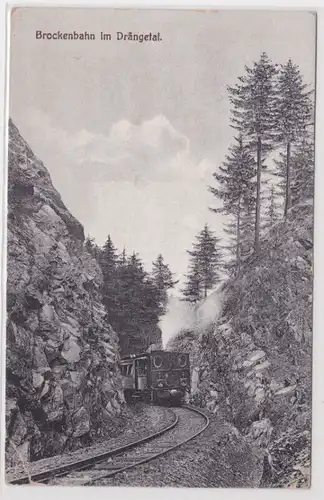 86578 AK Brockenbahn im Drängetal - Dampflokomotive in Schlacht und Waldpartie