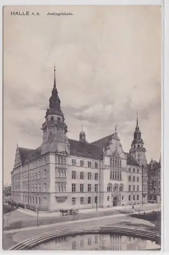 88382 AK Halle an der Saale - Justizgebäude, Straßenansicht 1909