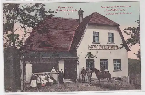 904047 Ak Gruß aus Untergettengrün im Vogtland Gasthaus um 1910
