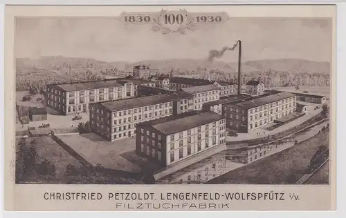 904288 Ak Lengenfeld Wolfspütz i.V. Filztuchfabrik Chr.Petzoldt 1830-1939