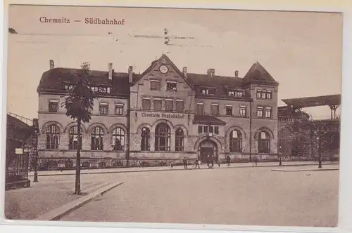 51486 AK Chemnitz - Südbahnhof, Straßenansicht 1924