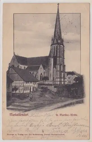 904843 AK Markoldendorf - St. Martins-Kirche, Bahnpost Dassel-Salzderhelden 1903