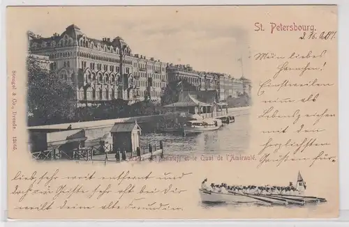 904877 AK St. Petersbourg - Theatre de Panaieff et le Quai de l'Amirauté 1897