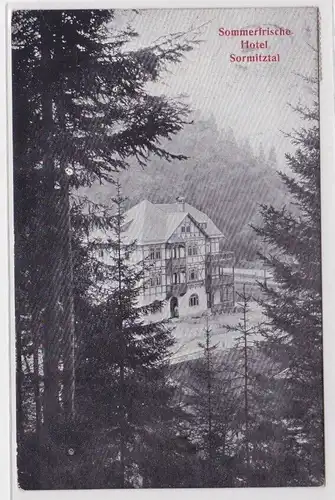 906007 AK Sommerfrische Sormitztal - Hotel in Waldpartie, Bahnpost 1917
