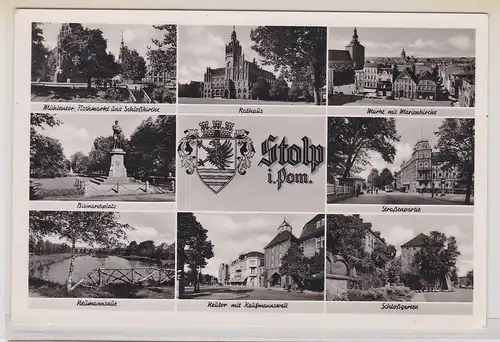 16951 AK Stolp - Rathaus, Markt, Straßenpartie, Schloß, Fischmarkt, Neutor