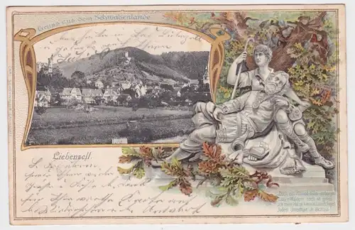 18083 Rahmen Ak Gruss aus dem Schwabenlande - Liebenzell 1903