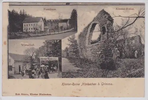 98551 Ak Kloster Ruine Nimbschen bei Grimma Wirtschaft um 1910
