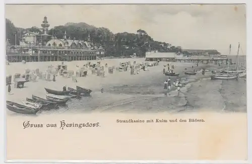 93191 Ak Gruß aus Heringsdorf Strandkasino mit Kulm und den Bädern um 1910