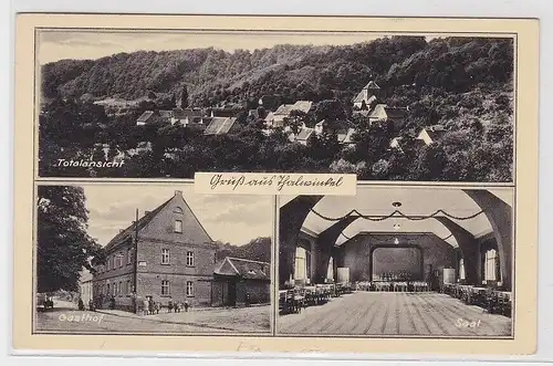 99939 Ak Gruß aus Thalwinkel bei Bibra, Gasthof, Saal und Totalansicht, 1940