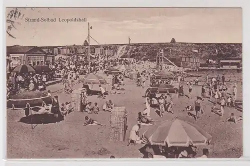 44336 AK Strand-Solbad Leopoldshall - Strandleben mit zahlreichen Besuchern 1930