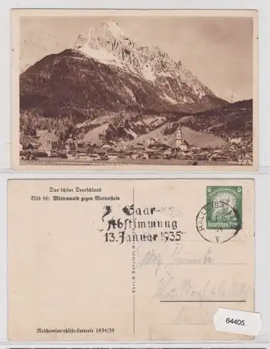 64405 AK Das schöne Deutschland Bild 46: Mittenwald gegen Wetterstein 1935