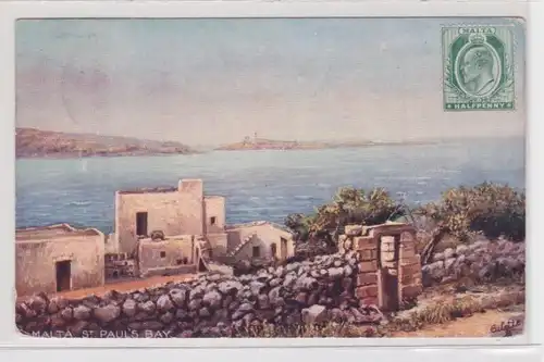 51187 Ak Malta St. Paul's Bay - Uferansicht mit kleiner Finca 1912