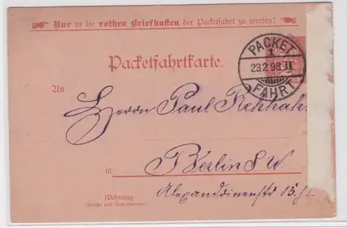 906070 Packetfahrkarte Berliner Packetfahrt-AG 1898 Verein Heitere Laune Berlin