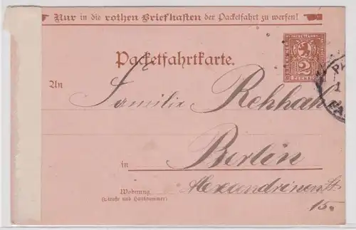 906251 Packetfahrkarte Berliner Packetfahrt-Aktiengesellschaft 1898
