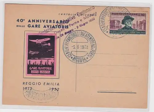 905580 Brief 40. Jahrestag der Fliegerwettbewerbe von Reggio Emilia 1912-1952