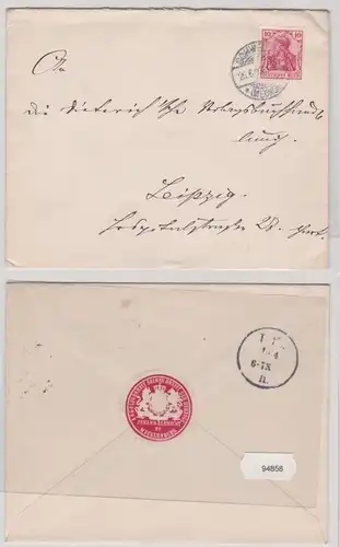902589 Brief Schwerin nach Leipzig 1903 Vignette Johann Albrecht zu Mecklenburg