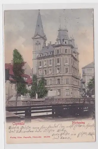 31315 AK Chemnitz - Pfortensteg mit Stadtvilla 1906