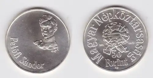 50 Forint Silber Münze Ungarn Petifö Sandor 1973 Stgl. (123643)