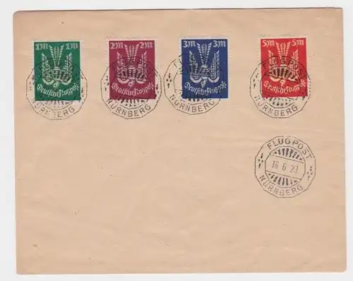 18111 Brief Flugpost Nürnberg 16. Juni 1923 Michel Nr. 215-218
