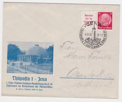 901066 Brief Thüposta Jena 1936 - 1. Thür. Postwertzeichen-Ausstellung