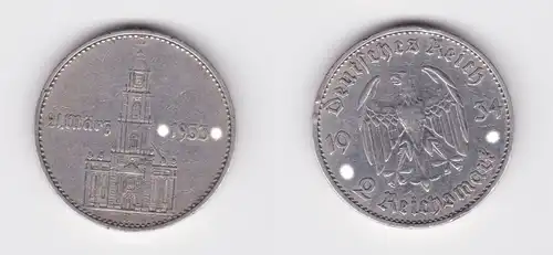 2 Mark Silber Münze 3. Reich Garnisonkirche mit Datum 1934 A Jäger 355 (131777)
