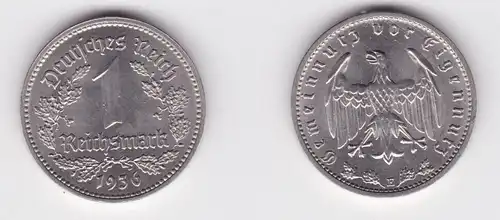 1 Mark Kupfer Nickel Münze III.Reich 1936 E Jäger Nr. 354 (135768)