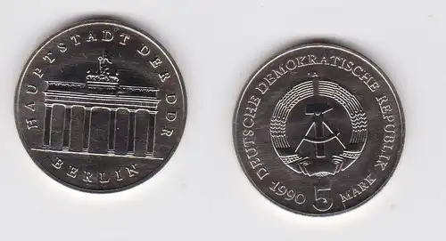 DDR Gedenk Münzen 5 Mark Brandenburger Tor 1990 Stempelglanz (167473)